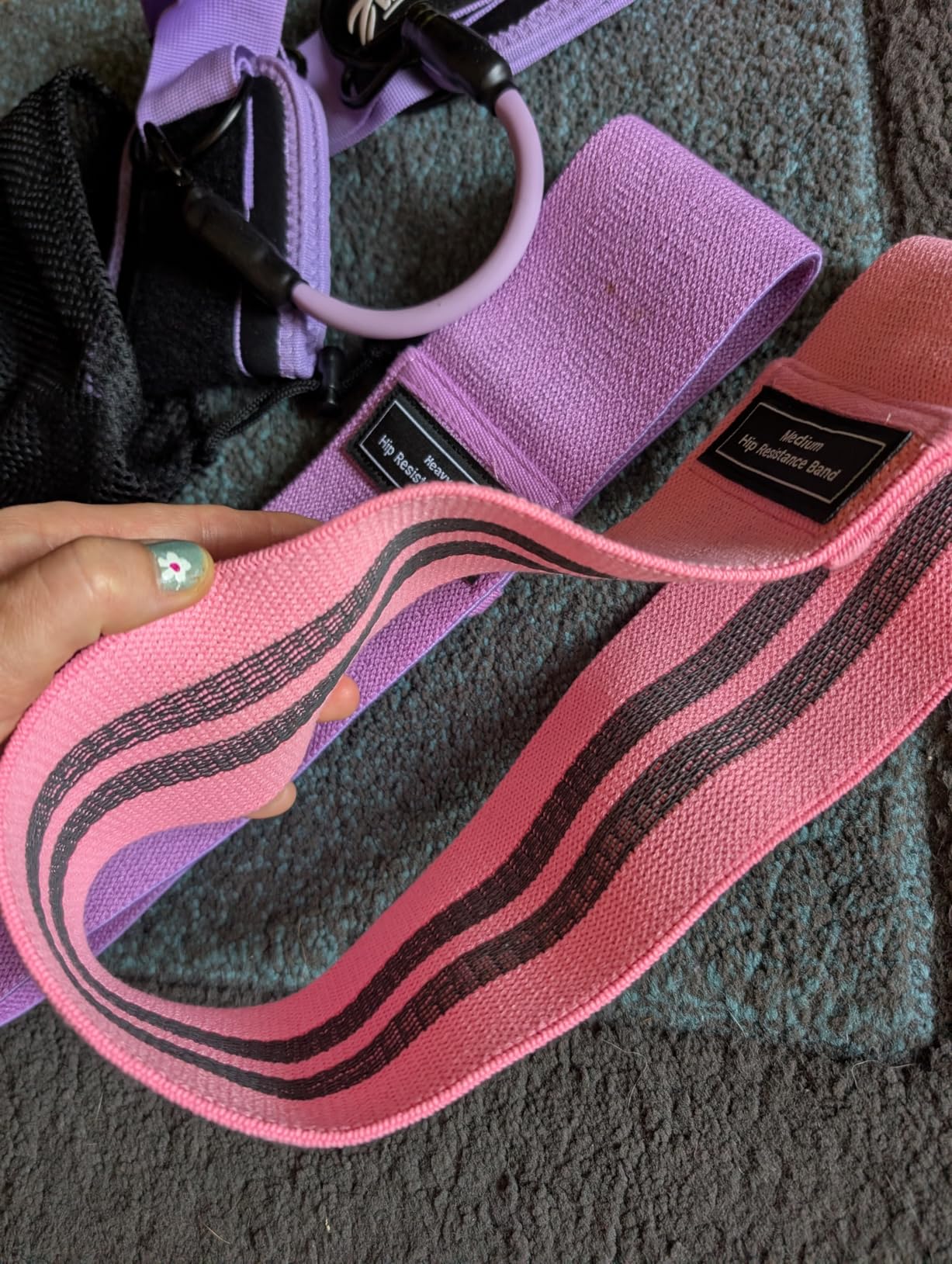 WOQQW Resistance Bands Set - Ankle Resistance Bands with Cuffs for Legs & Glute Workout, Fabric Booty Bands for Women, Home Gym Exercise Equipment for Hip, Pilates, Fitness, Yoga, Physical Therapy customer photo 1