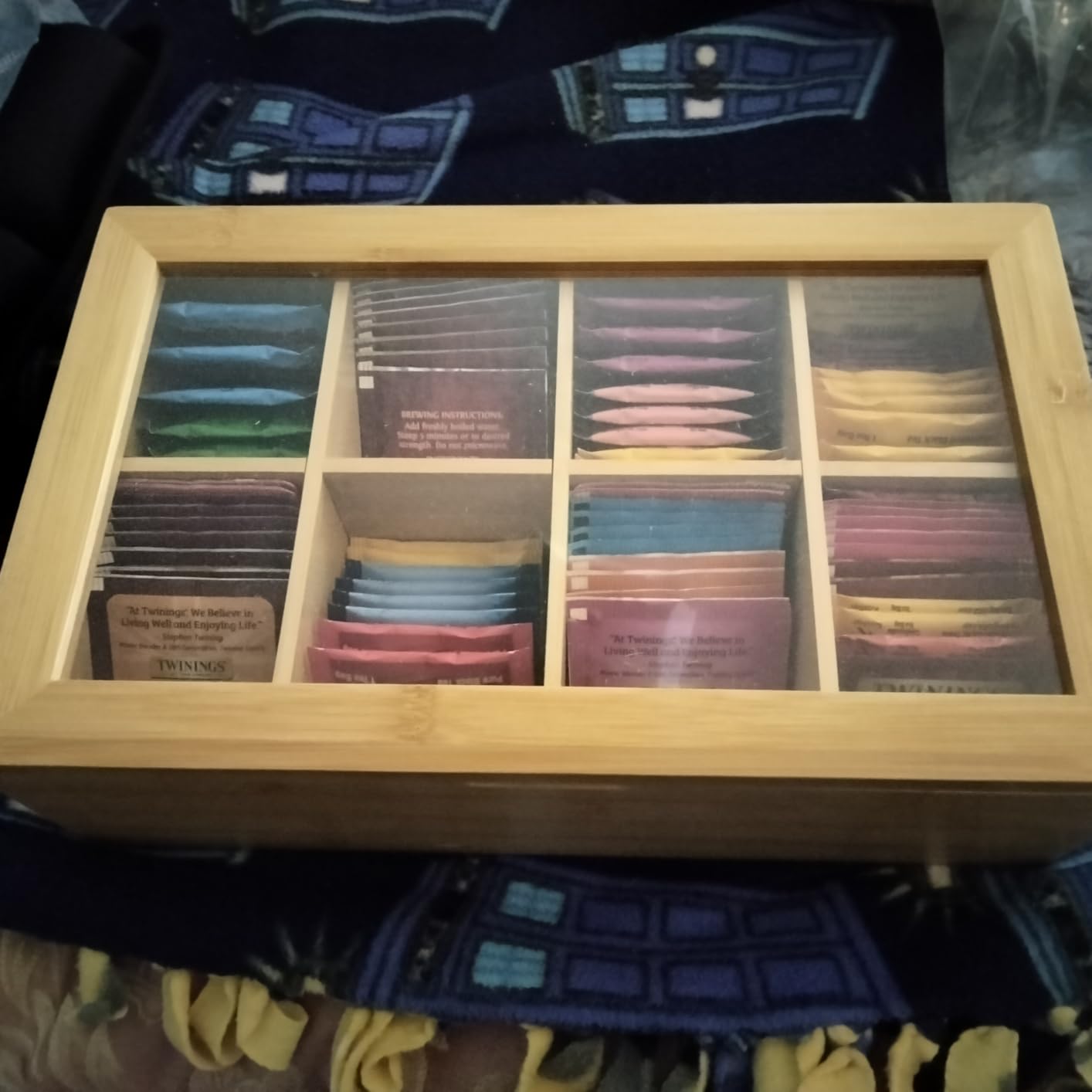 Twinings Tea Sampler Collection - 80 Tea Bags, 20 Flavours/Assorted Tea, Gift Set in Decorative Bamboo Box - Wooden Organizer Tea Chest Included - Ideal for Home, Office, Family & Friends (Bamboo Box) customer photo 2