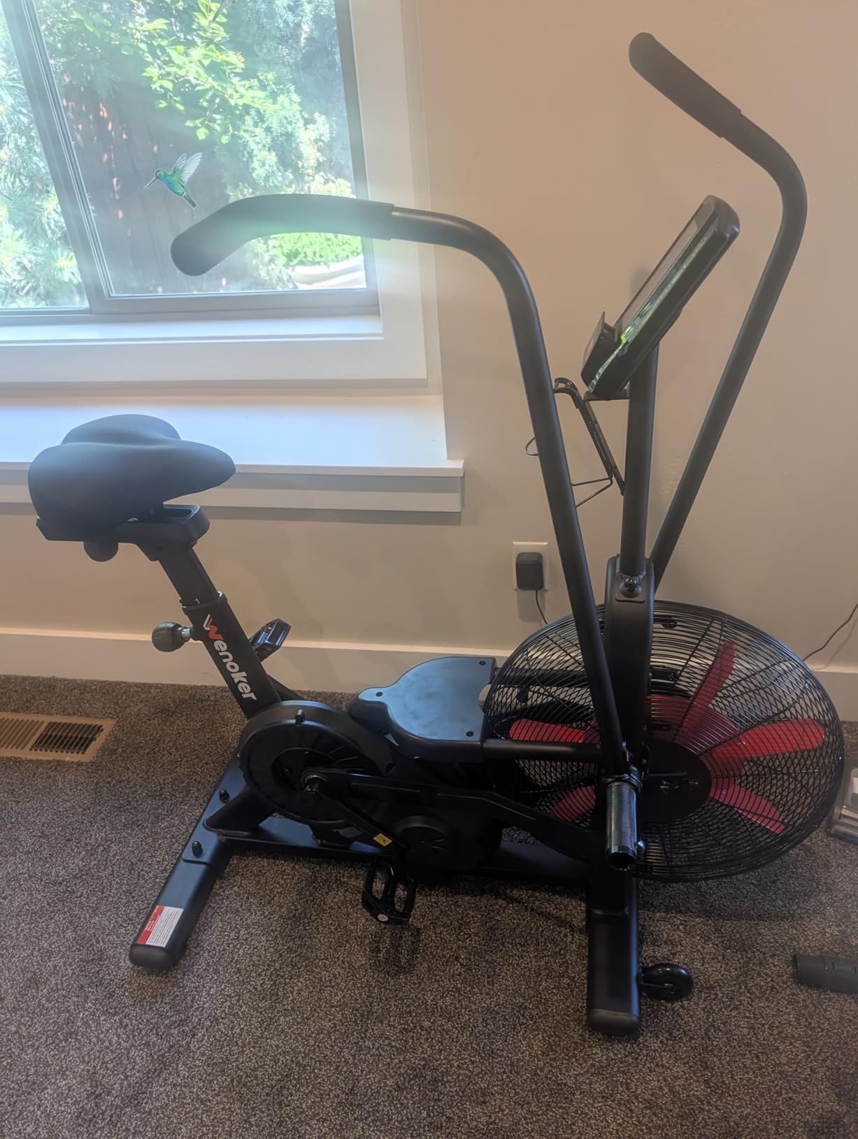 Wenoker Exercise Bike, Air Bike with Smart APP, ISCC PLUS Certified, Dual Action Handlebars Stationary Fan Bike 350LBS Capacity for Home Gym HIIT Full Body Workout customer photo 2