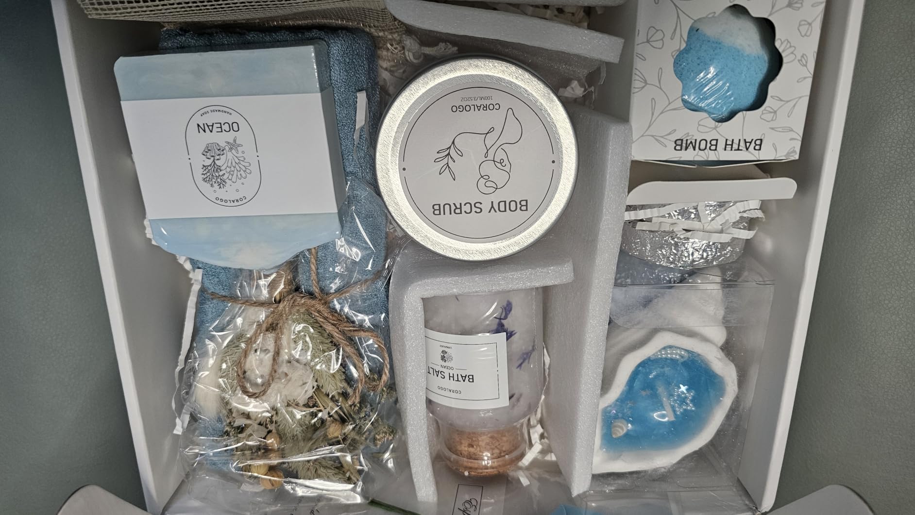 Coconut Spa Gifts for Women - 12pc Self-care Spa Gift Basket | Bath Salt, Greeting Card, Thinking of You Basket for Her Birthday, Christmas, Mother's Day, Valentine's Day customer photo 2