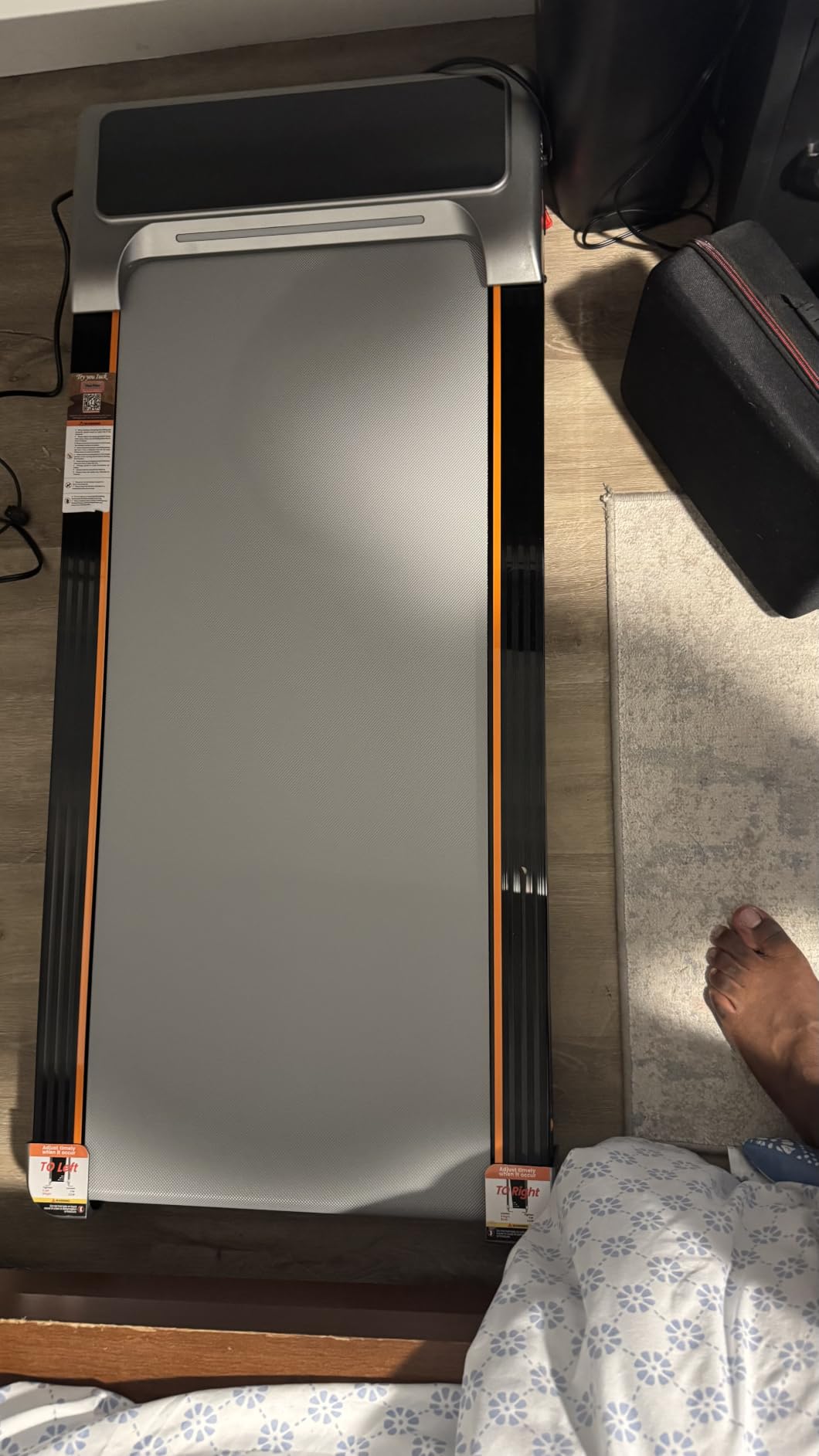 Walking Pad Treadmill with 15% 12-Level Incline & UI Screen, Trisomy 3.5HP Foldable Under Desk Treadmill with Bluetooth Speaker, Portable Treadmills for Home Office 450LBS, Remote, RGB Light customer photo 1