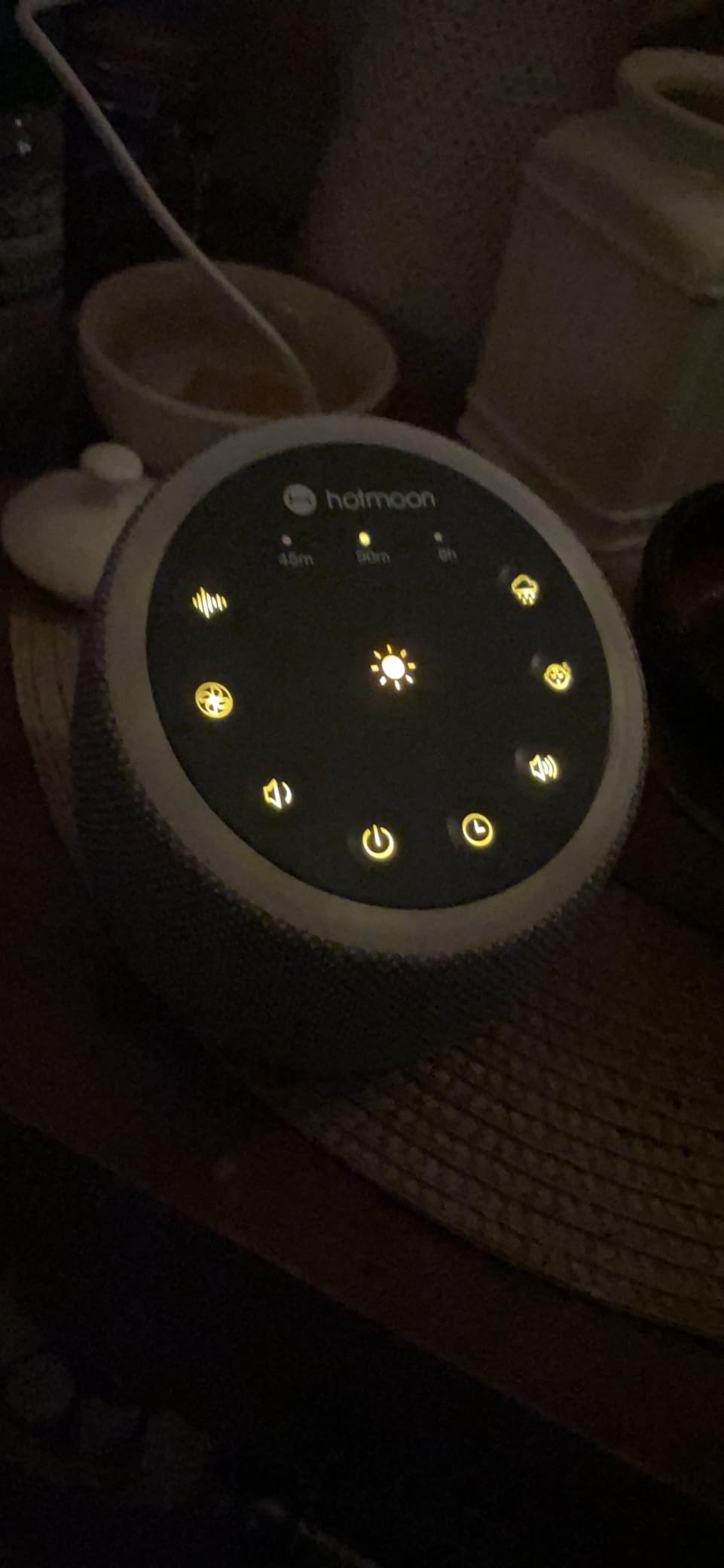 Hotmoon Sound Machine for Sleep, Cocoon 2, 40 Sounds, Dual-Speaker, Plug in | White Green Pink Brown Noise Machine for Sleeping Adults Office Privacy Baby Dogs, 4 Timers, 8 Night Light, Rain Noise Maker customer photo 2