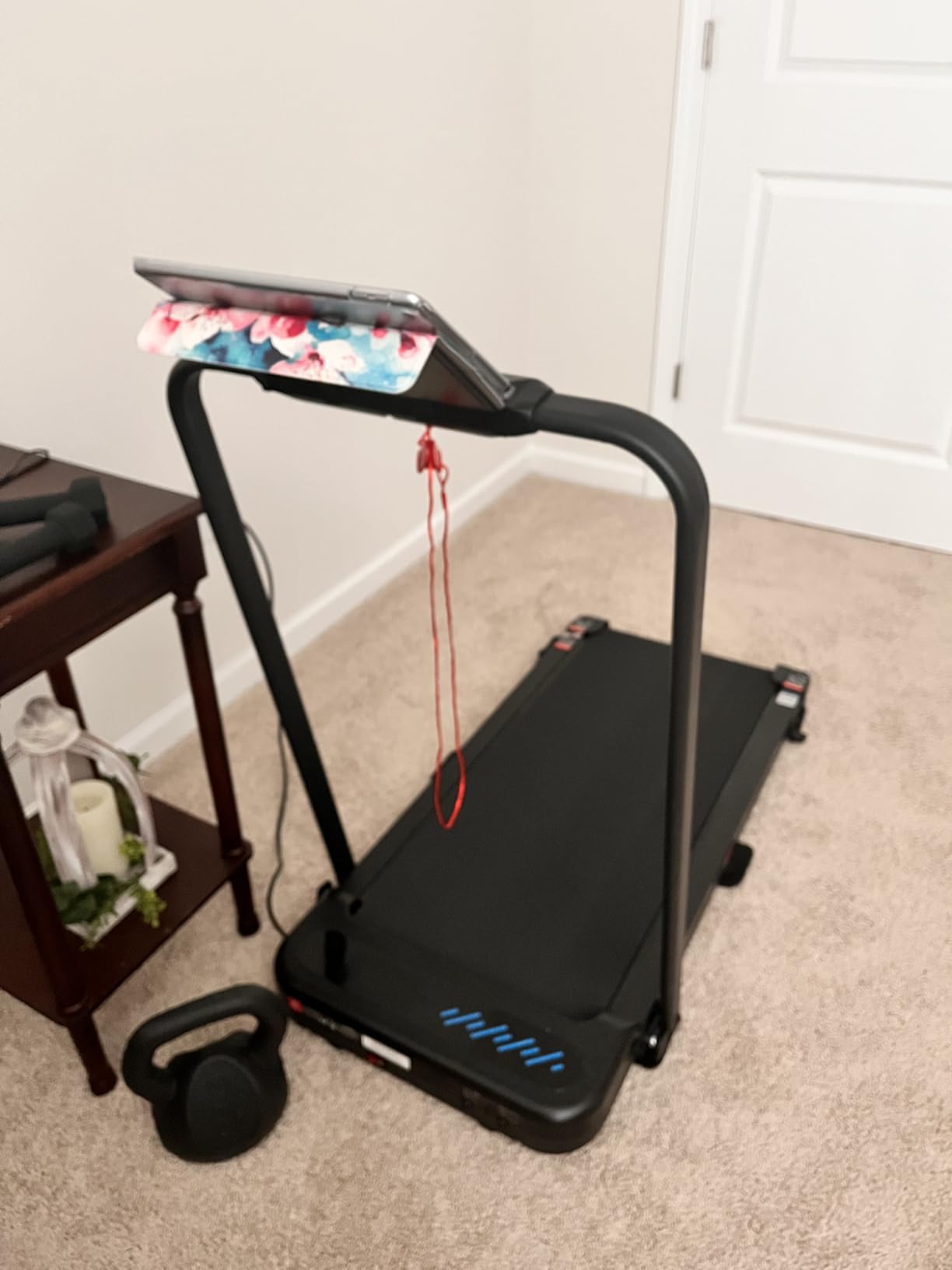 Folding Treadmill for Home, Walking Pad with Incline and Handle Bar | 350+lbs Capacity, Under Desk Treadmill for Home Small Office, Low Noise Treadmills with Smart Voice Control for Jogging Running customer photo 2