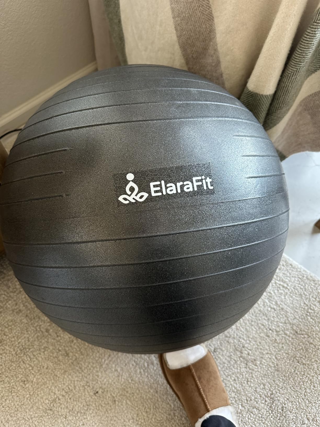 Anti Burst Large Exercise Ball for Yoga Non Slip Pilates Ball with Pump 550 lbs Capacity for Pregnancy, Fitness Size L 23 to 26 inches, About 58 to 65cm customer photo 2