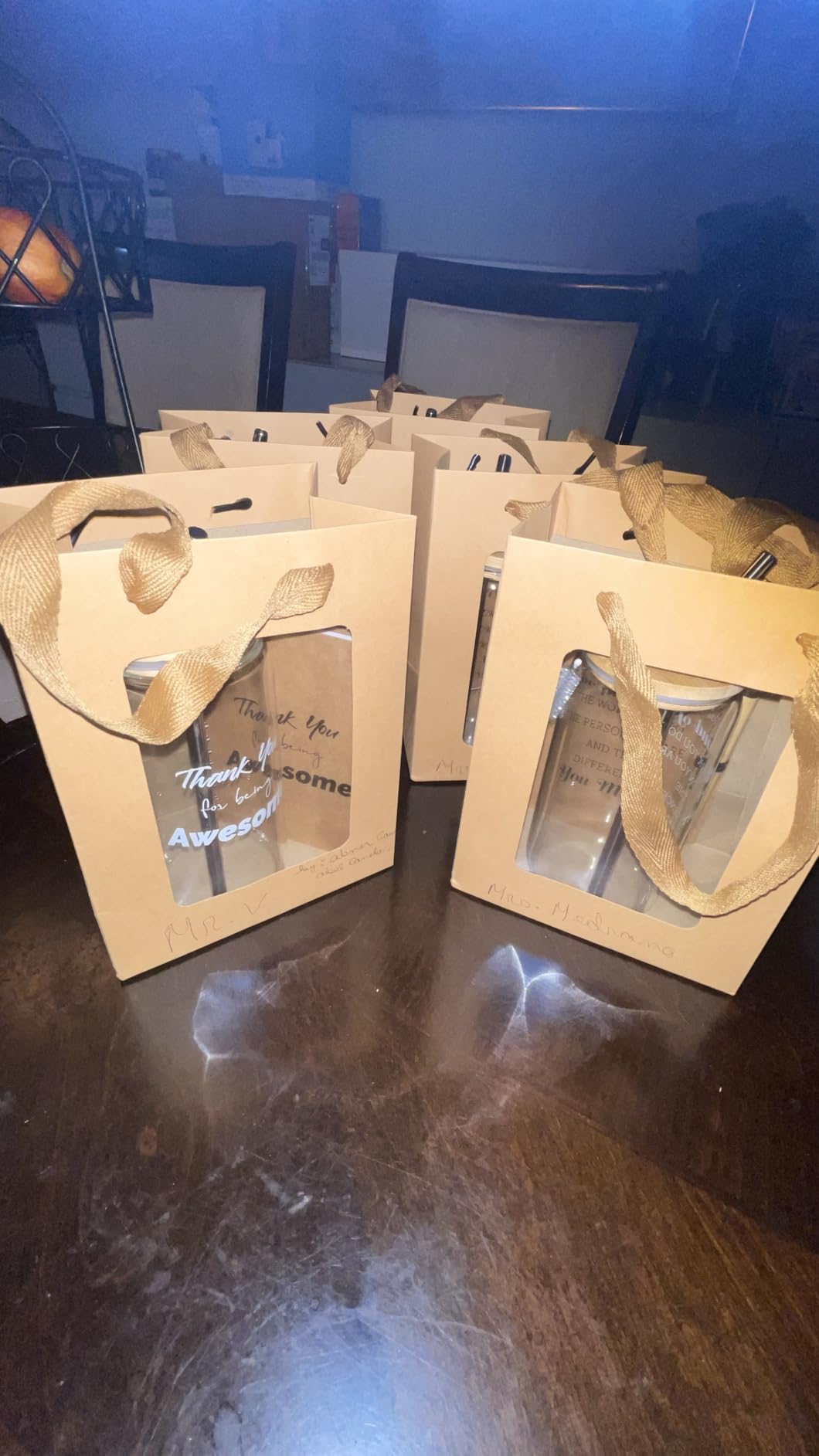 42 Pcs/6 Sets Employee Appreciation Gifts Bulk - Includes 16oz Glass Cups with Bamboo Lid, Positive Crochet, Inspirational Notebooks with Pens, Kraft Paper Gift Bags & Straw - Thank You Gifts for Coworkers, Teachers, Staff & Team customer photo 1
