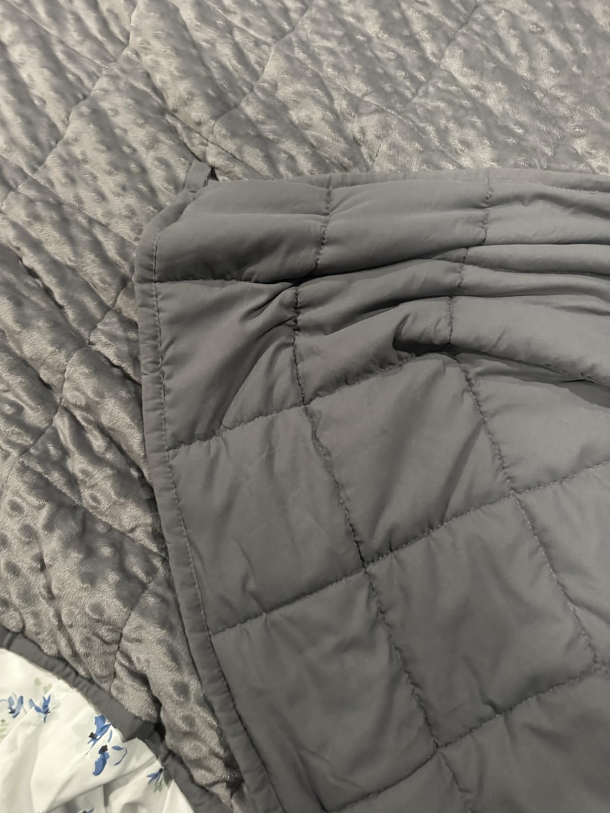 Cottonblue King Size Weighted Blanket 15lbs for Adults, 80 x 87in Grey | Minky Dots Heavy Blanket for Sleeping and Calm, Cool Breathable Microfiber, Washable All-Season Soft Throw with Glass Beads customer photo 2
