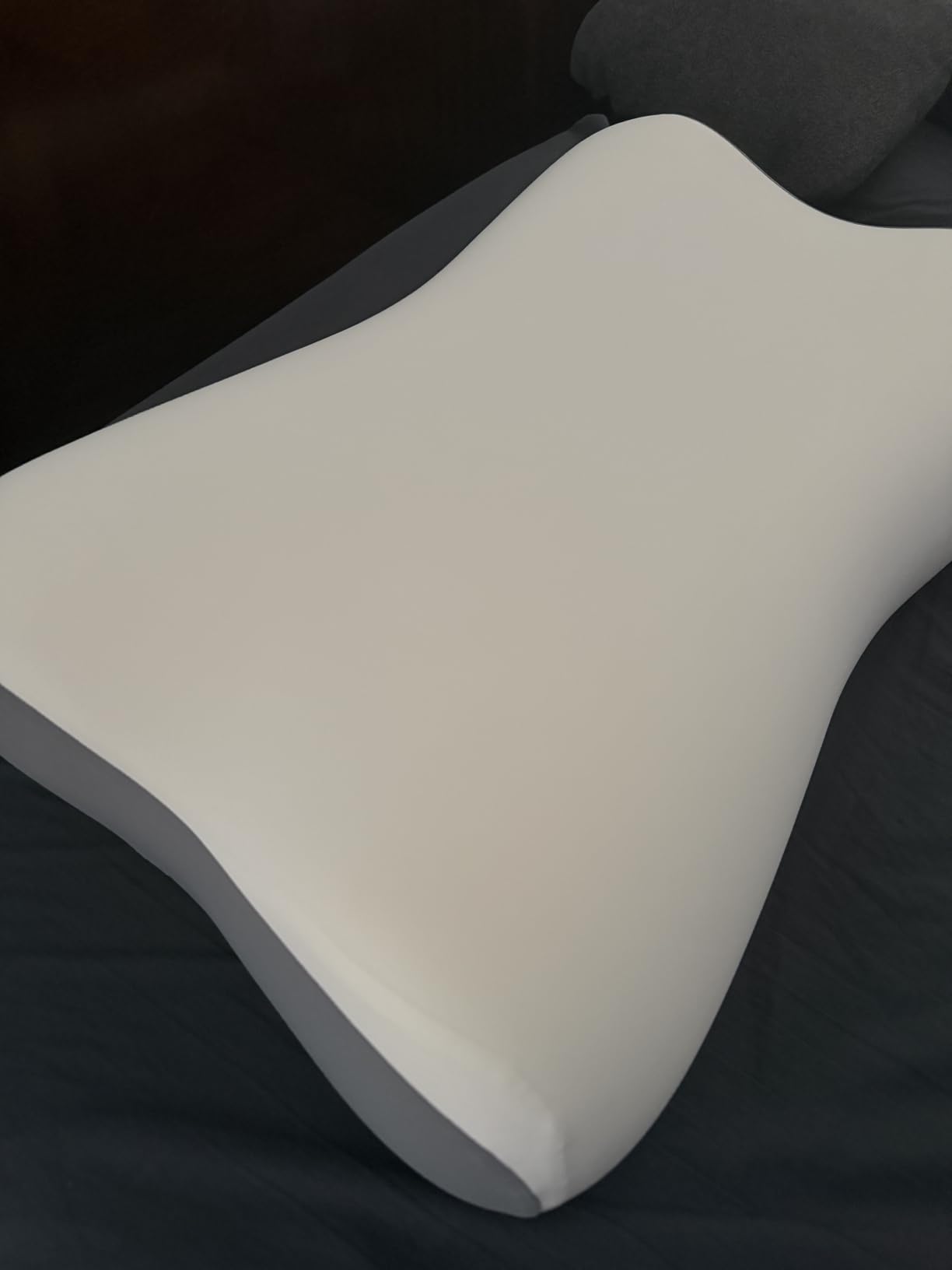 Polovo Cervical Neck Pillow - Ergonomic Side Sleeper Pillow for Pain Relief, Contour Memory Foam Pillows for Deep Sleep, Orthopedic Cooling Pillow Bed Pillow for Side Back Stomach Sleepers(White&Grey) customer photo 2