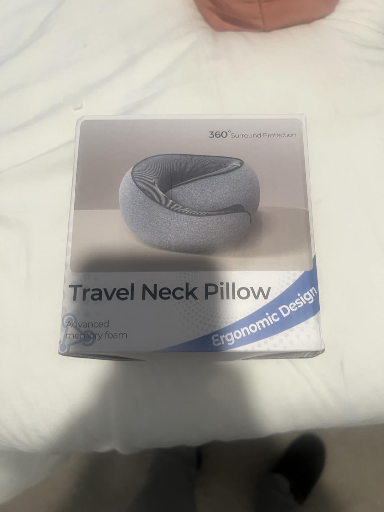 Purroch G-Shape Memory Foam Travel Pillow, Medium Gray - 100% Pure Foam Ergonomic Support Neck Pillow for Airplane Flights, Car Trips And Office Naps, Eye Mask and Ear Plugs customer photo 2