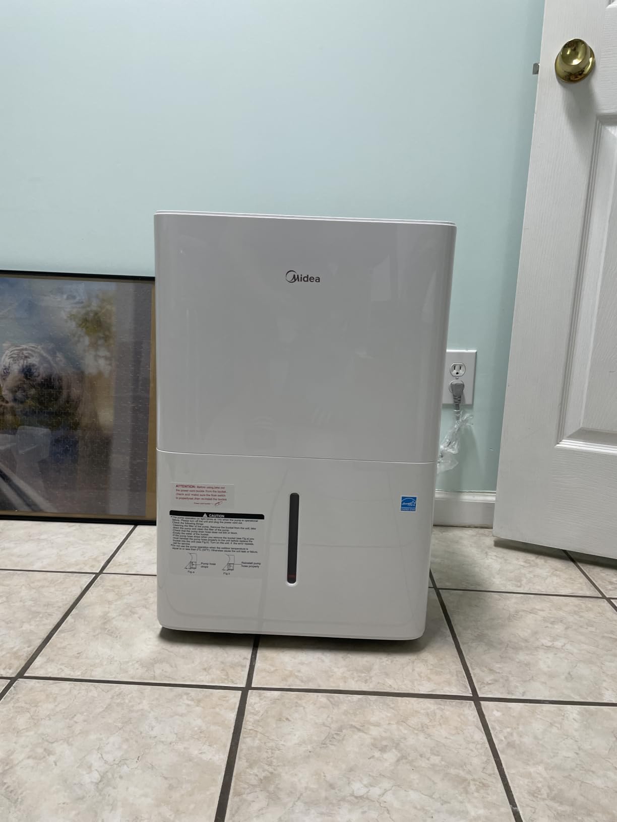 Midea 4,500 Sq. Ft. Dehumidifier With Pump Included, 50 Pint - Ideal For Basements, Large & Medium Sized Rooms, And Bathrooms (White) customer photo 1