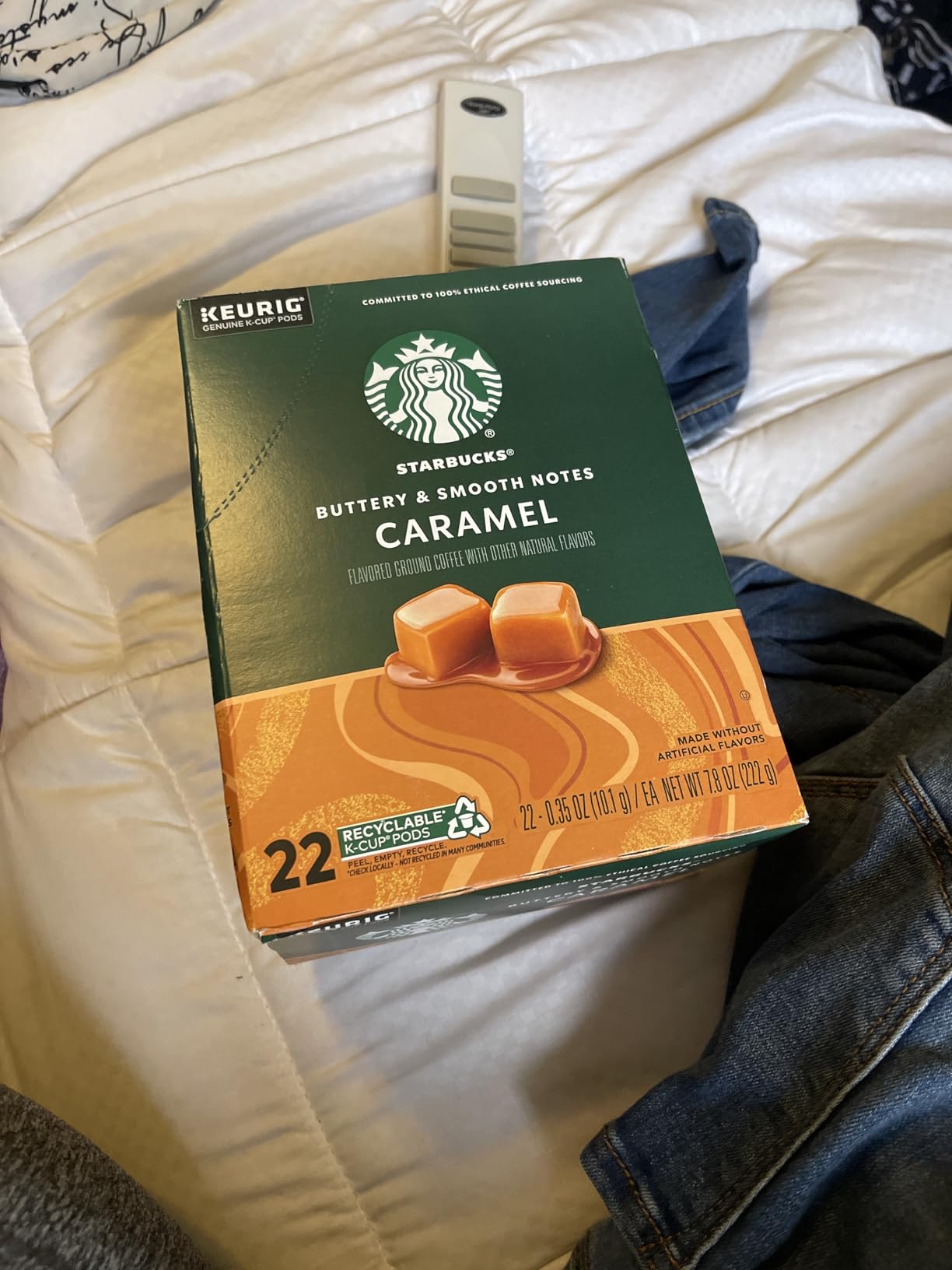 Starbucks K-Cup Coffee Pods, Caramel Naturally Flavored Coffee For Keurig Brewers, 100% Arabica, 1 Box (22 Pods) (Pack of 2) customer photo 2