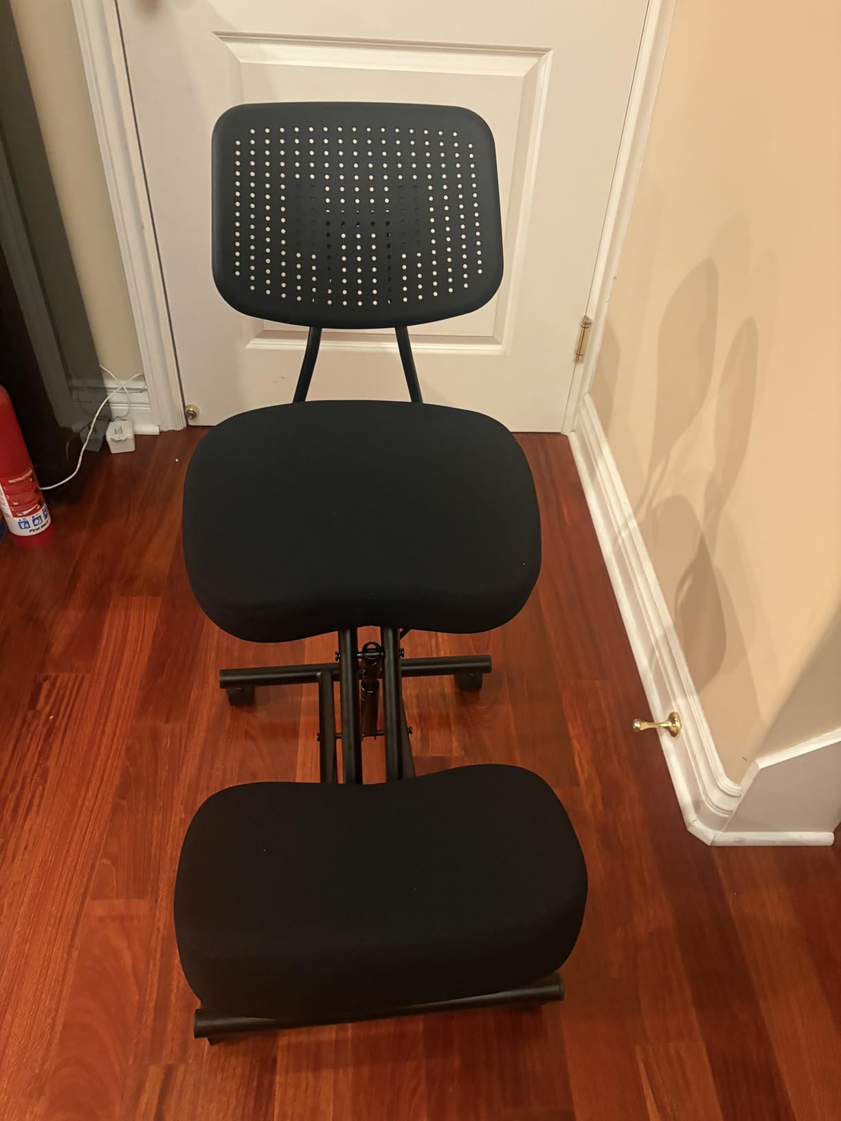Kneeling Chair with Backrest Adjustable PU Leather Ergonomic Office Chair | Improve Posture Chair with Brake Rolling Wheels Thick Cushion Work Stool Back Pain Relief customer photo 2