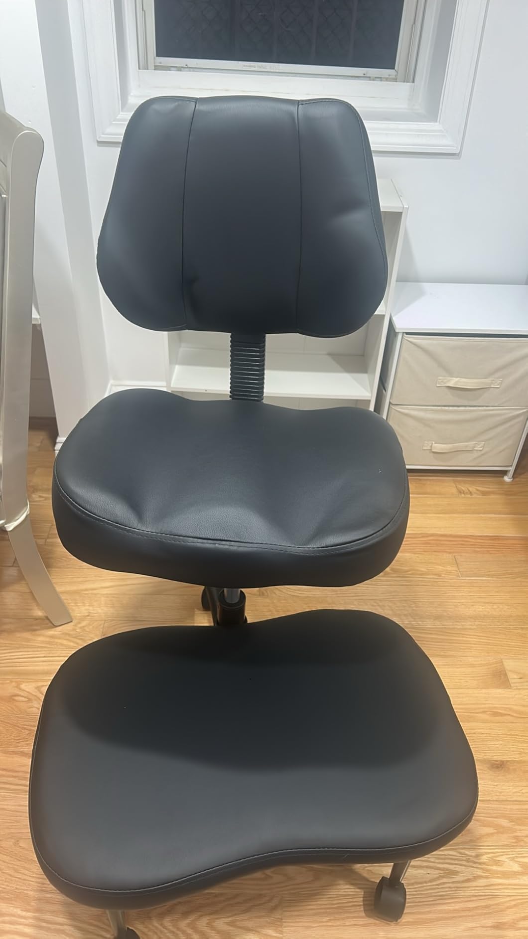 Criss Cross Office Chair, ADHD Chair with Meditation Chair Design | Ergonomic Cross Legged Design, Lumbar Support, Adjustable Height, Swivel Stool, PU Leather, Comfortable Home Office Seating customer photo 1