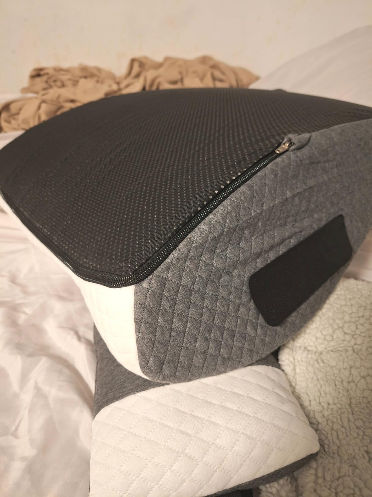 Adjustable Wedge Pillow Headboard Set for Sleeping & After Surgery | Ergonomic Reading Pillow for Sitting in Bed, Back Pain Relief & Leg Elevation, Bed Wedge with Premium Memory Foam, Soft Cover customer photo 1
