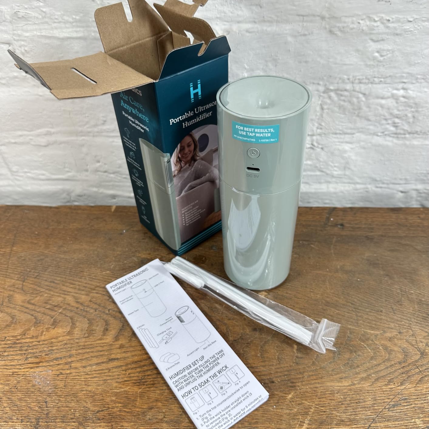 Homedics Portable Ultrasonic Humidifier, USB Rechargeable Aromatherapy Cool Mist Humidifier with 7.7 oz Easy-Fill Tank, Continuous & Intermittent Mist, 7-Color Nightlight, Auto Shutoff (Green Sage) customer photo 1
