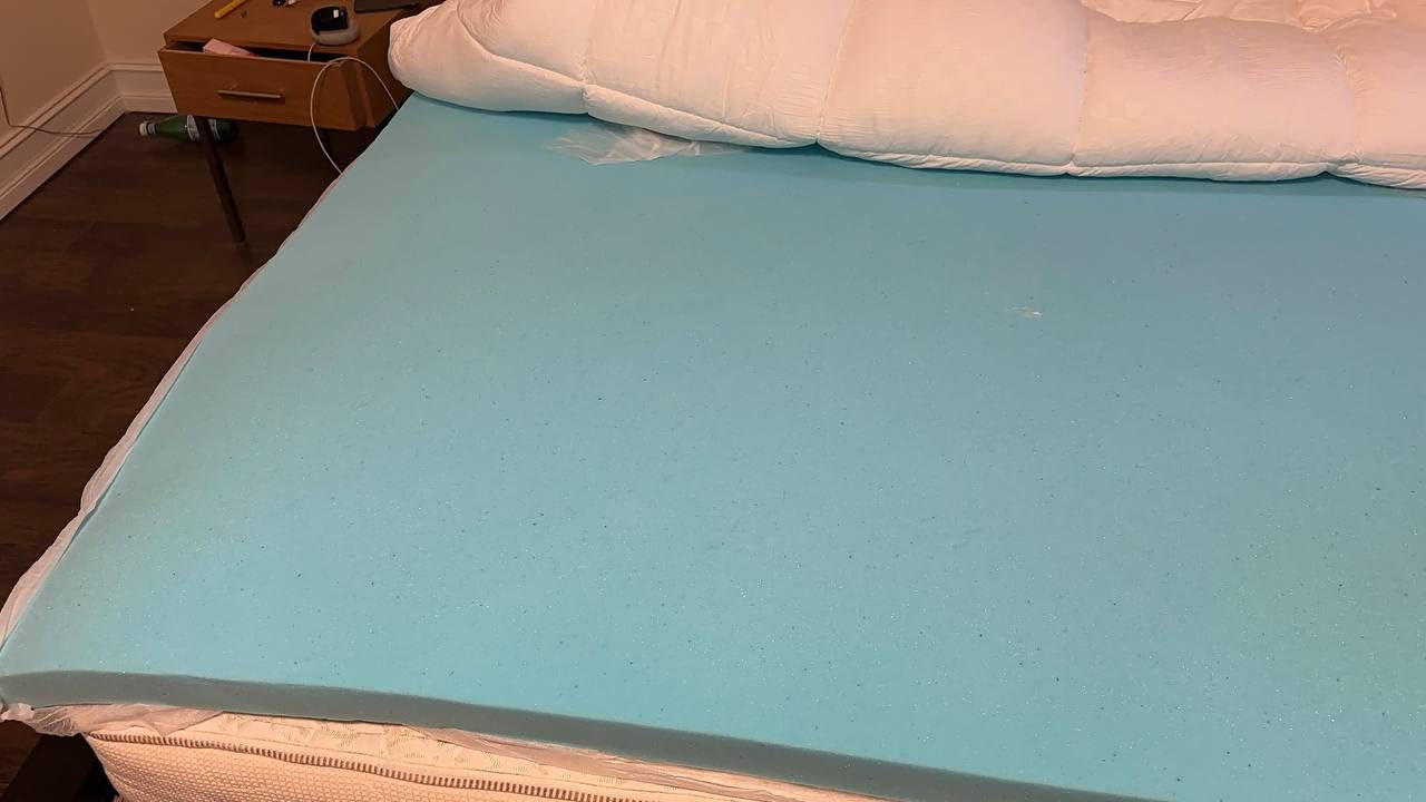 Dual Layer 4 Inch Memory Foam Mattress Topper for Pressure Relief with 4X Support, 2