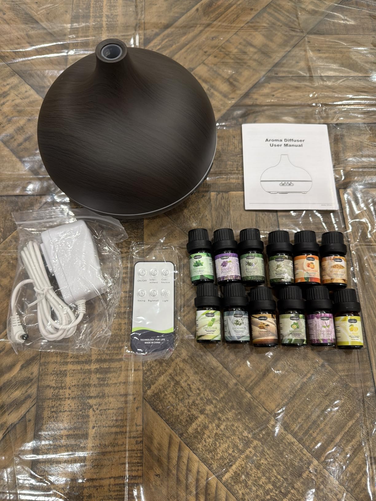 Hanolly Essential Oil Diffuser for Home, 500ML Aromatherapy Diffuser Humidifier with 12 Essential Oils, 7 Color LED Lights, Quiet Cool Mist Diffuser for Bedroom, Office customer photo 2