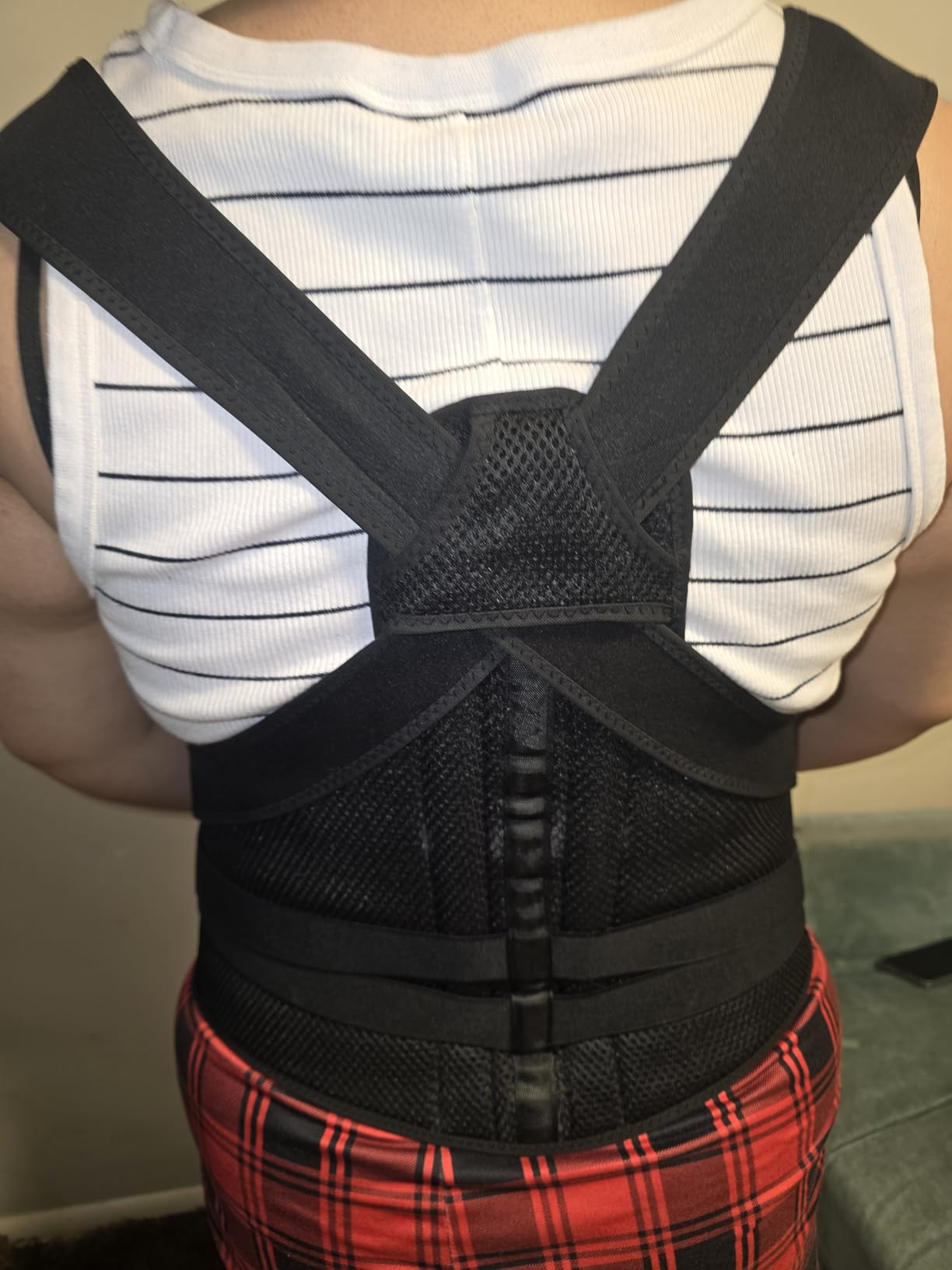 Posture Corrector for Men & Women, Medical-Grade Back Brace | Full Back Support Brace for Upper and Lower Back, Adjustable Shoulder Straightener for Work, Long Sitting and Exercise customer photo 1