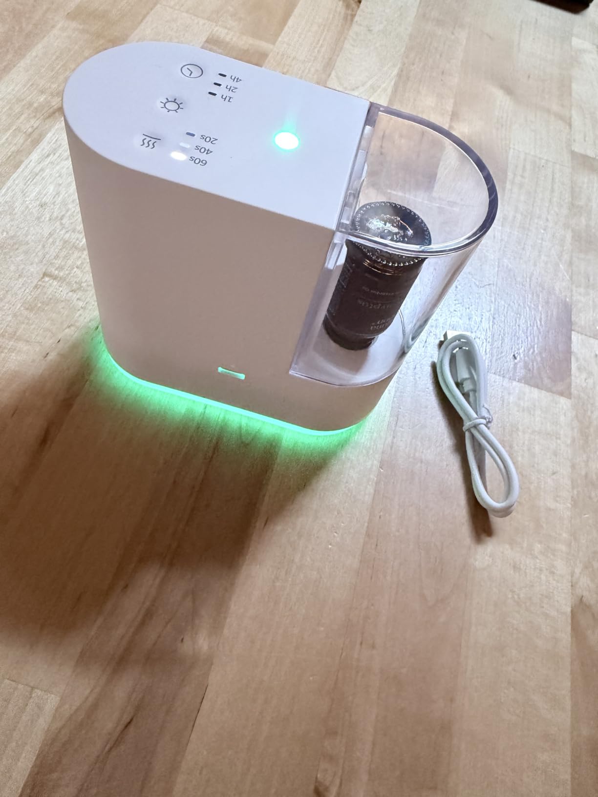 Waterless Essential Oil Diffuser, Ultra-Quiet Cordless Rechargeable Aromatherapy Diffuser,7 Colors LED,3 Mist Modes, Timer, Mini Portable for Room,Office,Bathroom, Hotel, Yoga - White customer photo 2