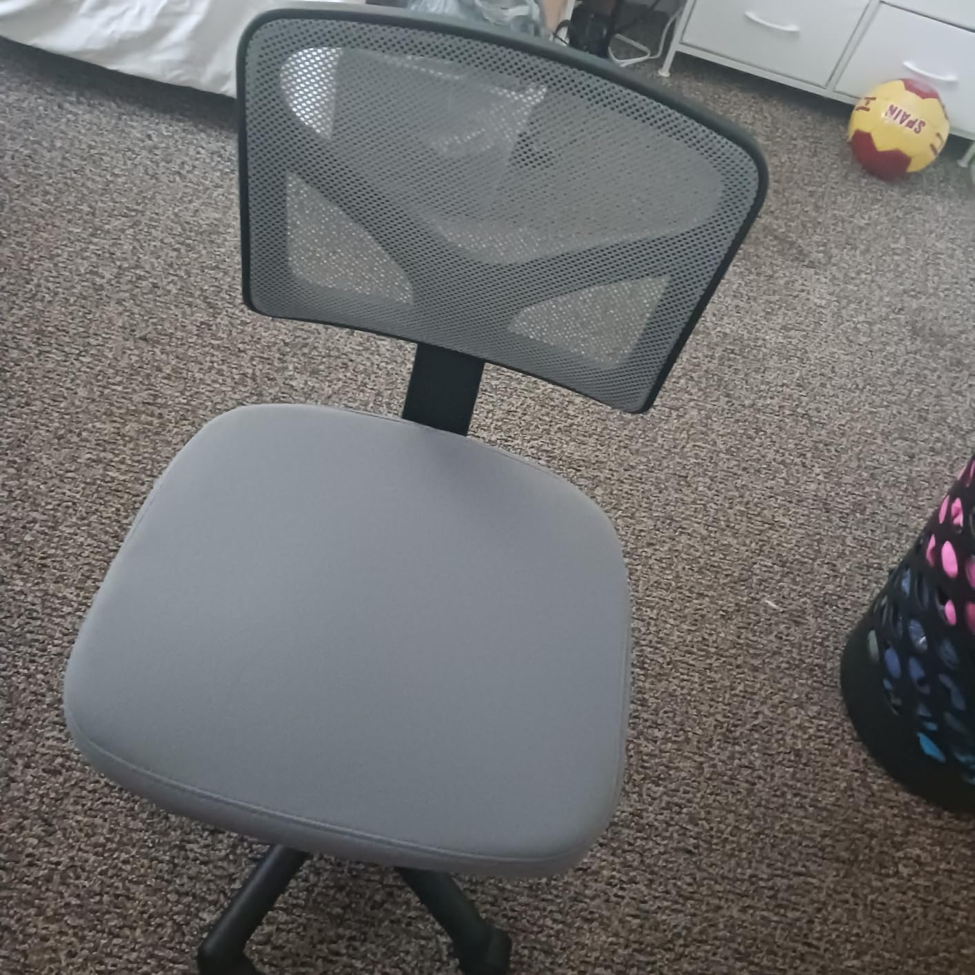 Sweetcrispy Small Armless Desk Chair, Mesh Rolling Office Chairs | Adjustable Ergonomic Lumbar Support, Low-Back, Swivel Wheels, Home Work, Bedroom, Study, Student, Adults, New Black customer photo 2