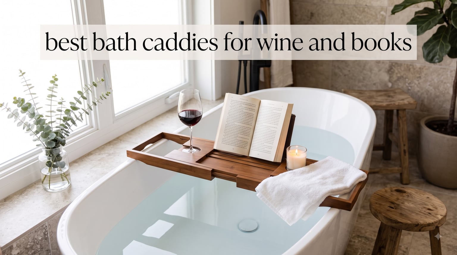 best bath caddies for wine and books