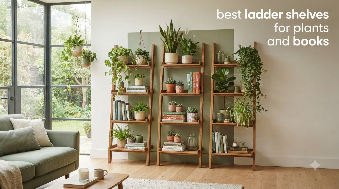 best ladder shelves for plants and books