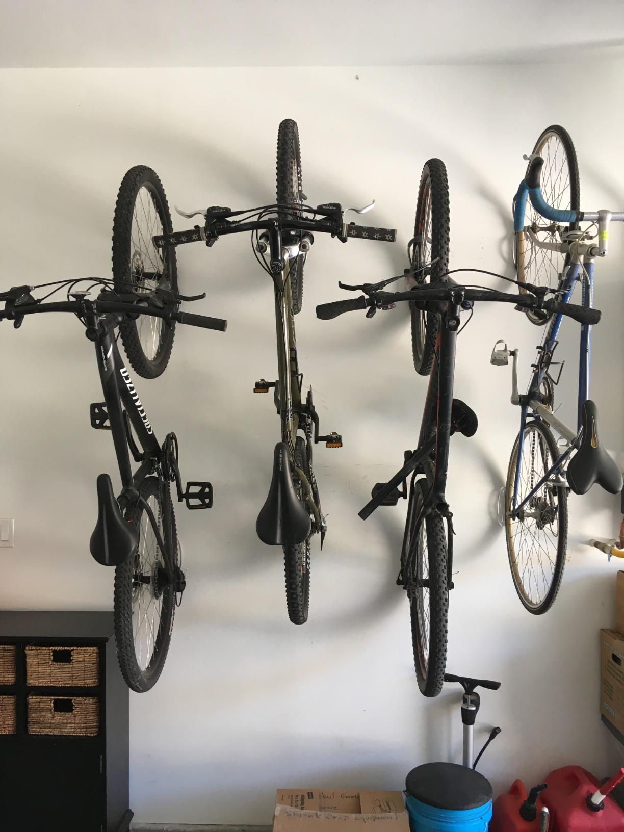 Leonardo Bike Rack Wall Mount with Tire Tray by Delta Cycle – Elegant Vertical Hanger Hook Design Provides Easy Bicycle Storage Access – Hassle-Free Installation – Vertical Mount Holds Up to 40 lbs customer photo 1