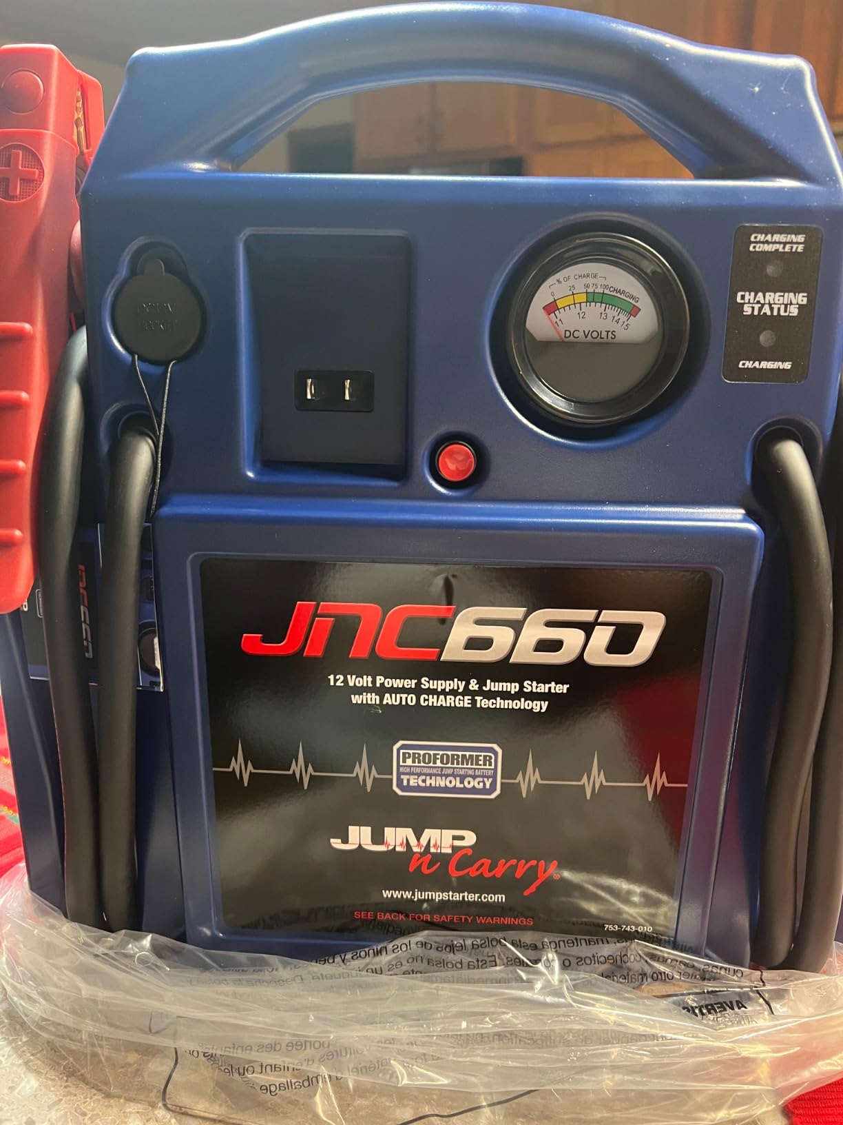 Clore Automotive Jump-N-Carry JNC660 1700 Peak Amp 12 Volt Jump Starter , Blue customer photo 2