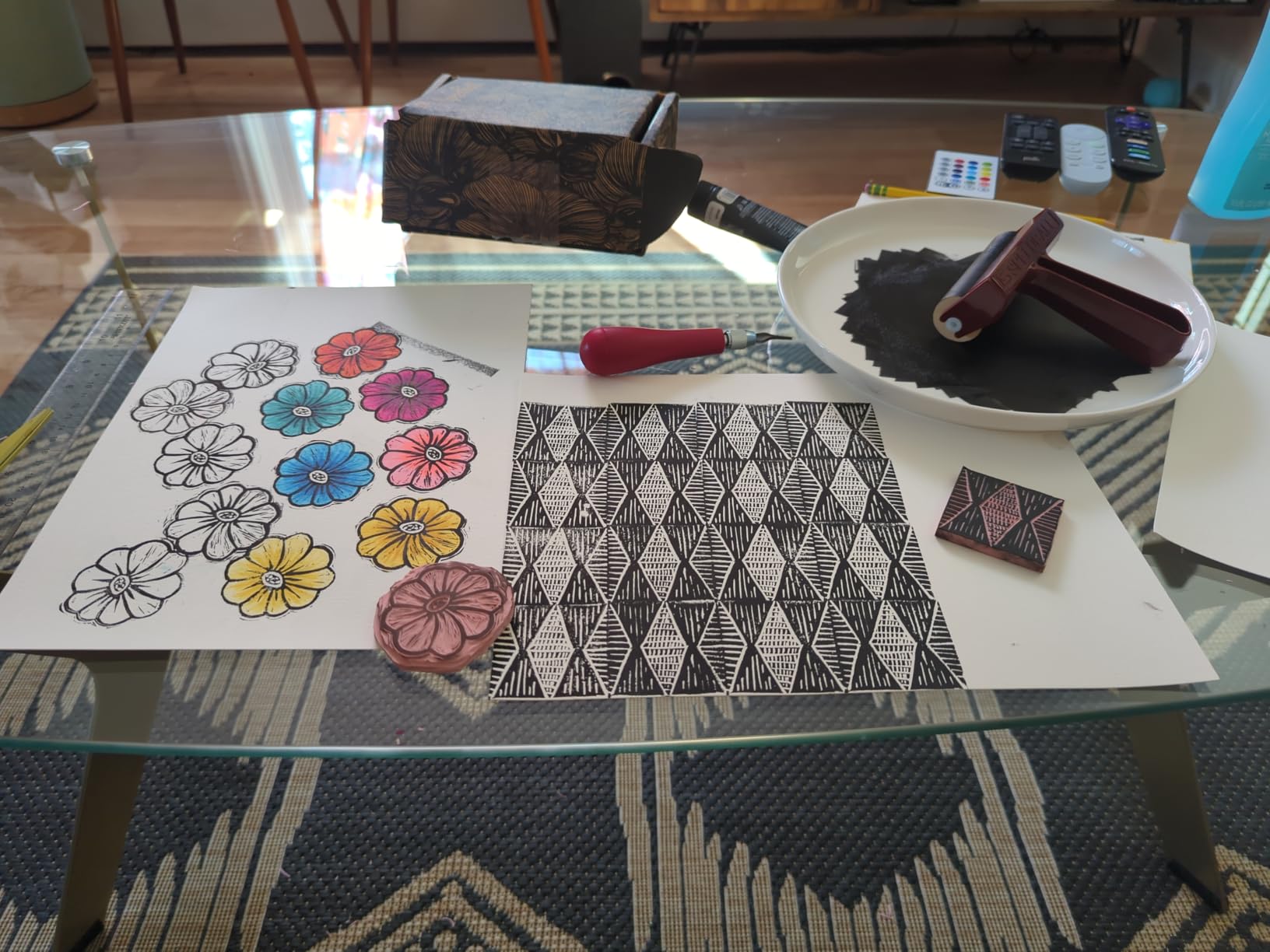 Speedball 3471 Super Value Block Printing Starter Kit – Includes Ink, Brayer, Lino Handle and Cutters, Speedy-Carve customer photo 1