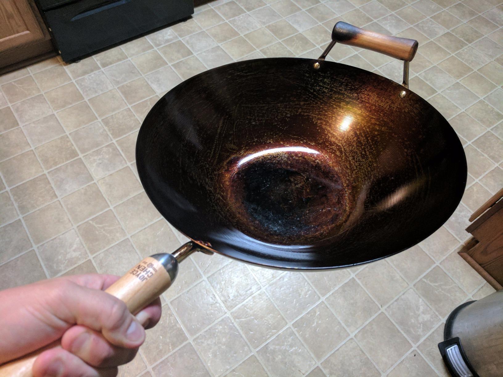 JOYCE CHEN Classic Series 14-Inch Uncoated Carbon Steel Wok Set with Lid and Birch Handles, 4 Pieces customer photo 2