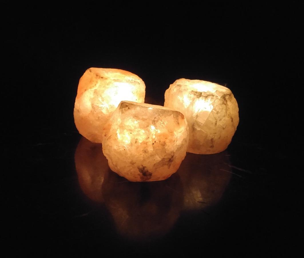Himalayan Glow Apple Style Natural Pink Salt Tealight Candle Holder, 100% Pure Crystal Salt Candle Lamp | Night Light & Decorative Light customer photo 1