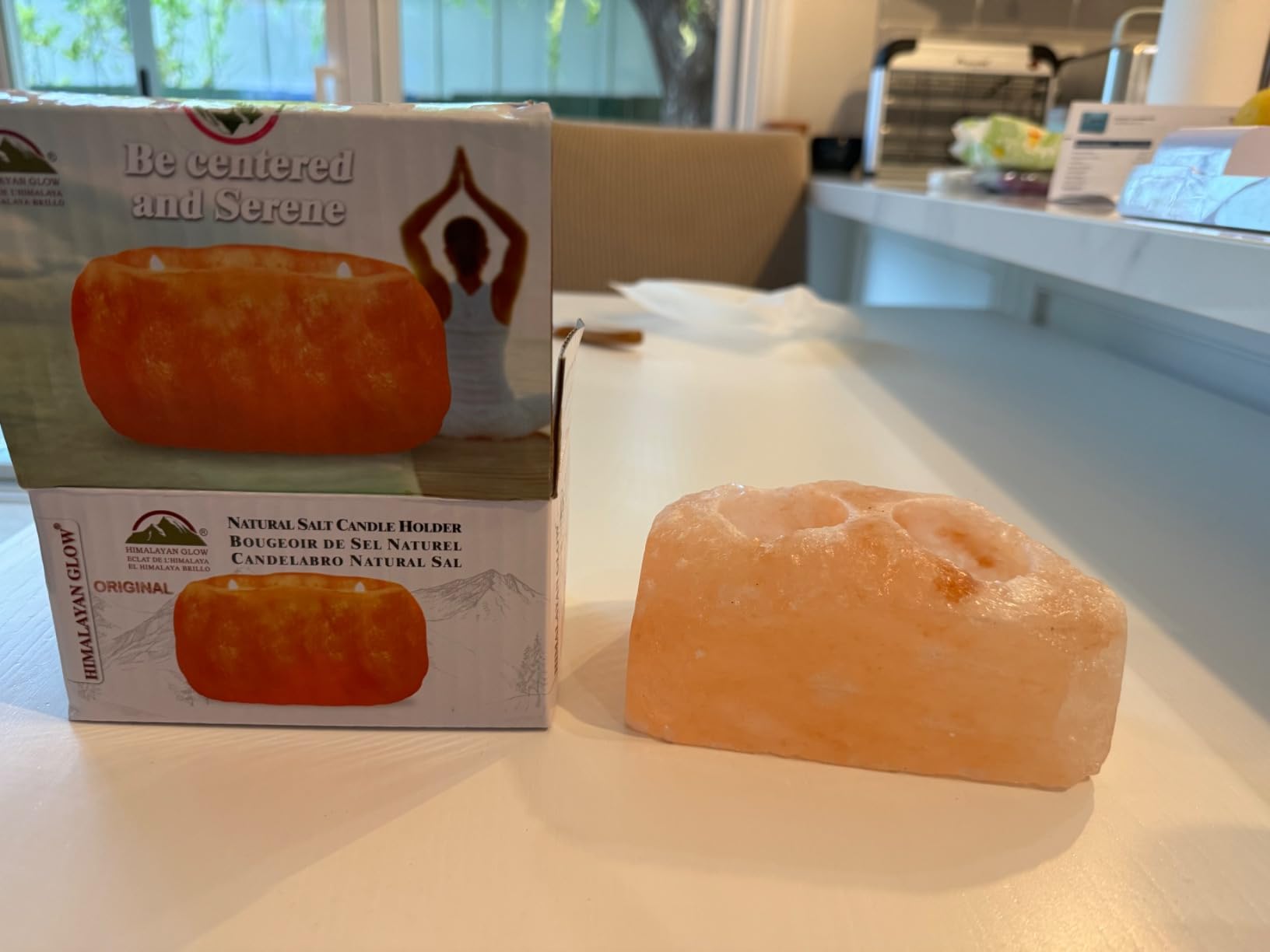 Himalayan Glow Apple Style Natural Pink Salt Tealight Candle Holder, 100% Pure Crystal Salt Candle Lamp | Night Light & Decorative Light customer photo 2