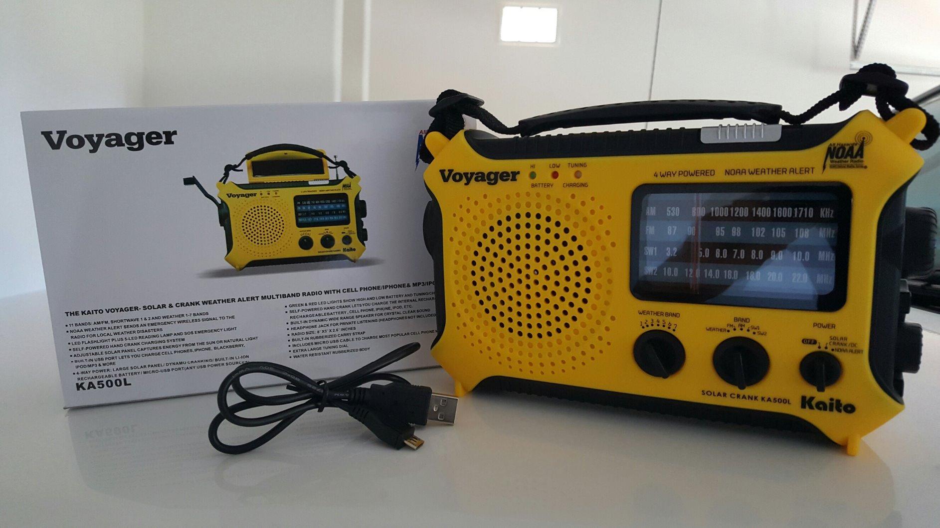 Kaito KA500 5-way Powered Solar Power,Dynamo Crank, Wind Up Emergency AM/FM/SW/NOAA Weather Alert Radio with Flashlight,Reading Lamp and Cellphone Charger, Yellow customer photo 1