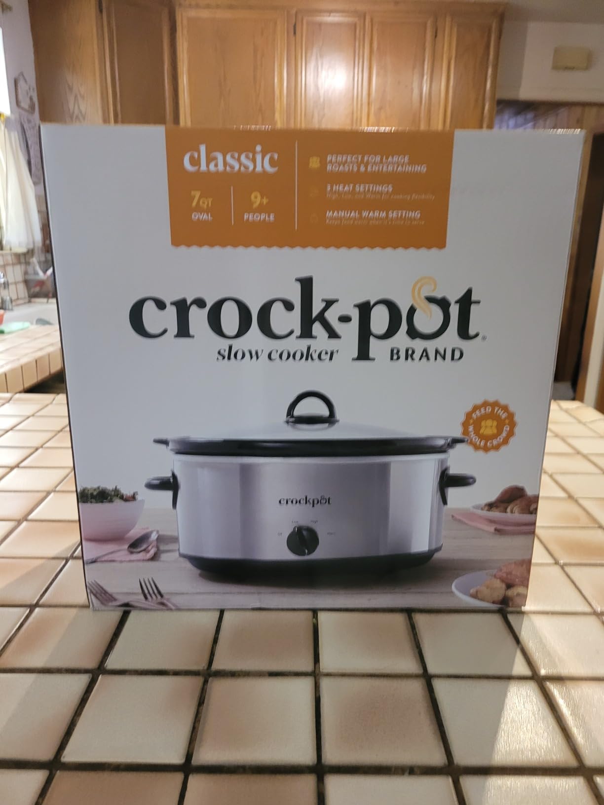 Crock-Pot 7-Quart Manual Slow Cooker, Family Size Serves 8+ People & Fits 6-lb Roast, Removable Stoneware with Warming Setting, Dishwasher Safe for Easy Cleanup, Stainless Steel customer photo 1