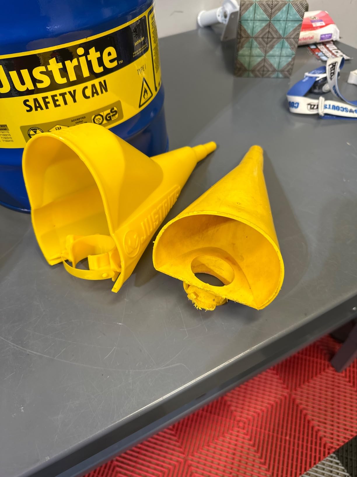 Justrite Type I Gasoline Safety Can, Red Galvanized Steel, Made in the USA customer photo 1