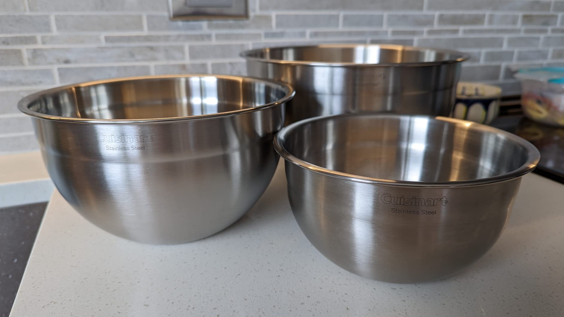 Cuisinart Mixing Bowl Set, Nesting Bowls, Stainless Steel, 3-Piece customer photo 1