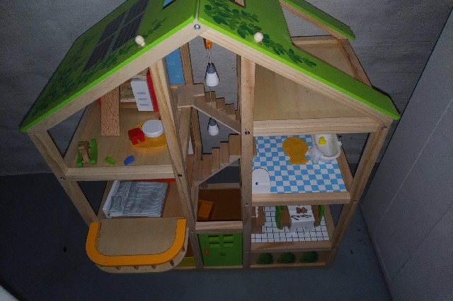 All Seasons Kids Wooden Dollhouse by Hape | Award Winning 3 Story Dolls House Toy with Furniture, Accessories, Movable Stairs and Reversible Season Theme L: 23.6, W: 11.8, H: 28.9 inch customer photo 2