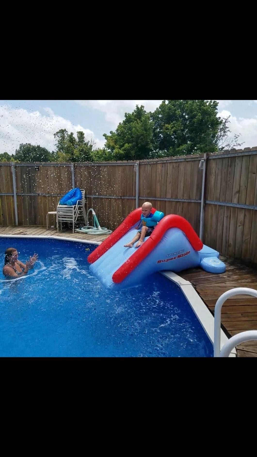 Swimline Super Slide Inflatable Pool Toy, Blue/Red customer photo 2
