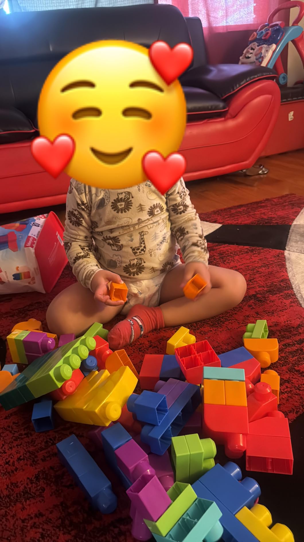 MEGA BLOKS First Builders Toddler Blocks Toys Set, Big Building Bag with 80 Pieces and Storage, Blue, Ages 1+ Years customer photo 2