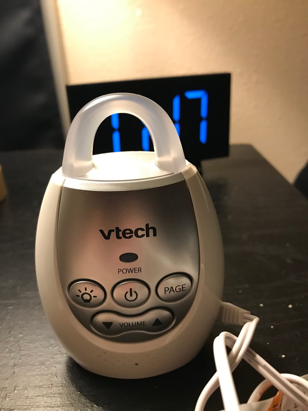 VTech DM221-2 Digital Audio Baby Monitor with 2 Parent Units, DECT 6.0, 1000ft Long Range, Talk Back Intercom, Vibrating Alert, Night Light, Rechargeable - White customer photo 1