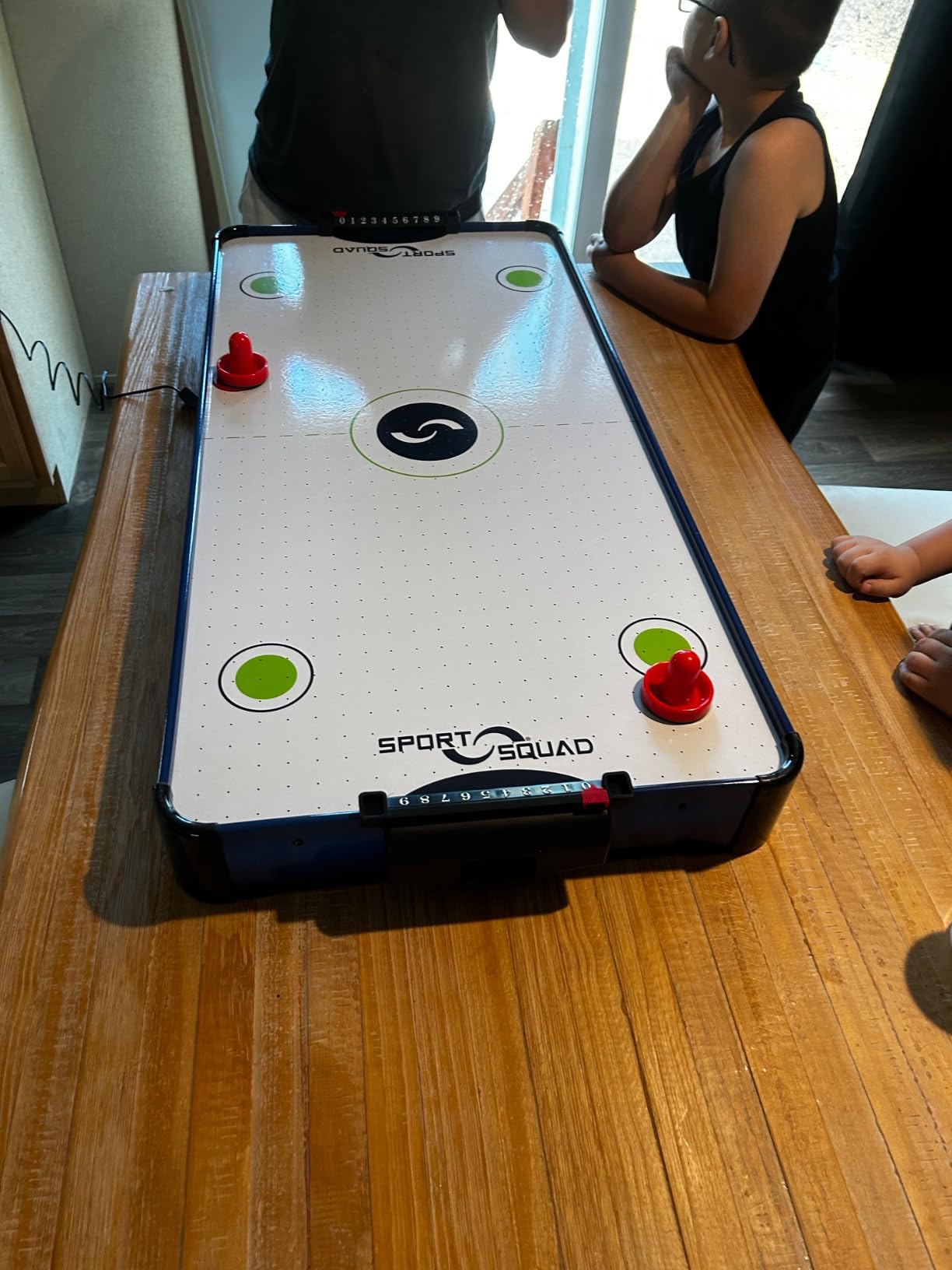 Sport Squad HX40 40 inch Table Top Air Hockey Table for Kids and Adults - Electric Motor Fan - Includes 2 Pushers and 2 Air Hockey Pucks - Great for Playing on The Floor, Tabletop, or Dorm Room customer photo 1