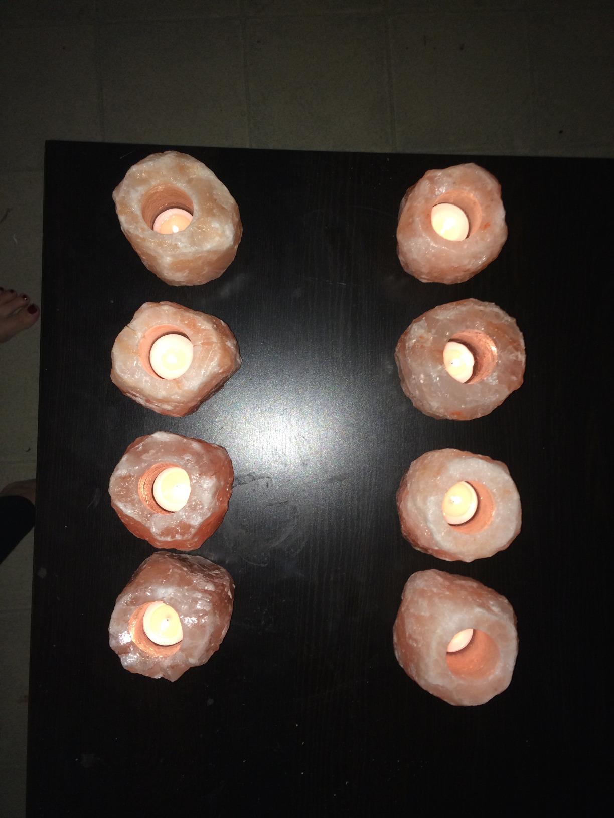 Himalayan Glow Tealight Candle Holder, Home Décor Natural Style Hand Carved Salt Lamp - 2 Pack customer photo 1