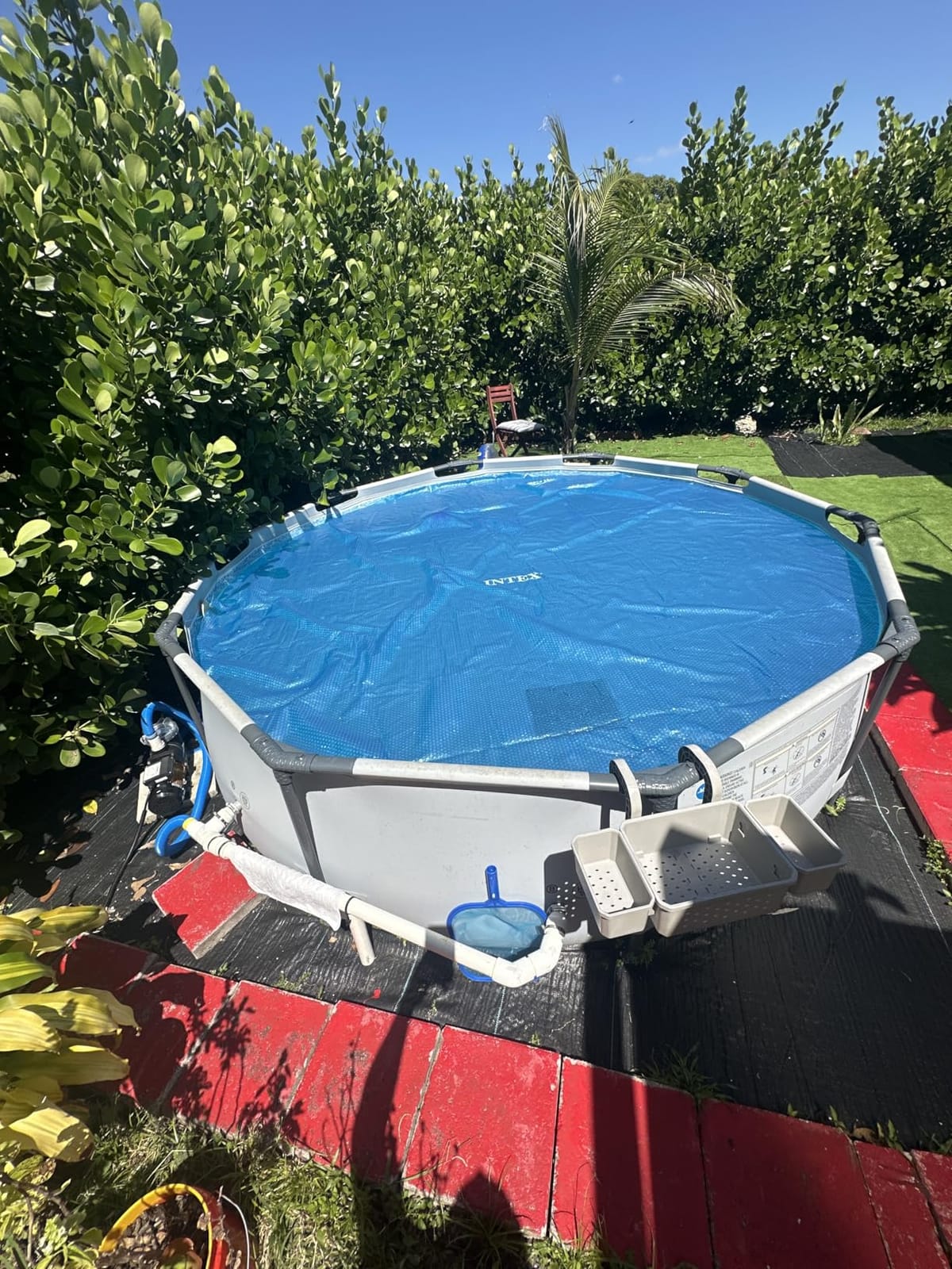 INTEX 28014E Solar Pool Cover: for 16ft Round Easy Set and Metal Frame Pools – Insulates Pool Water – Reduces Water Evaporation – Keeps Debris Out – Reduces Chemical Consumption customer photo 2
