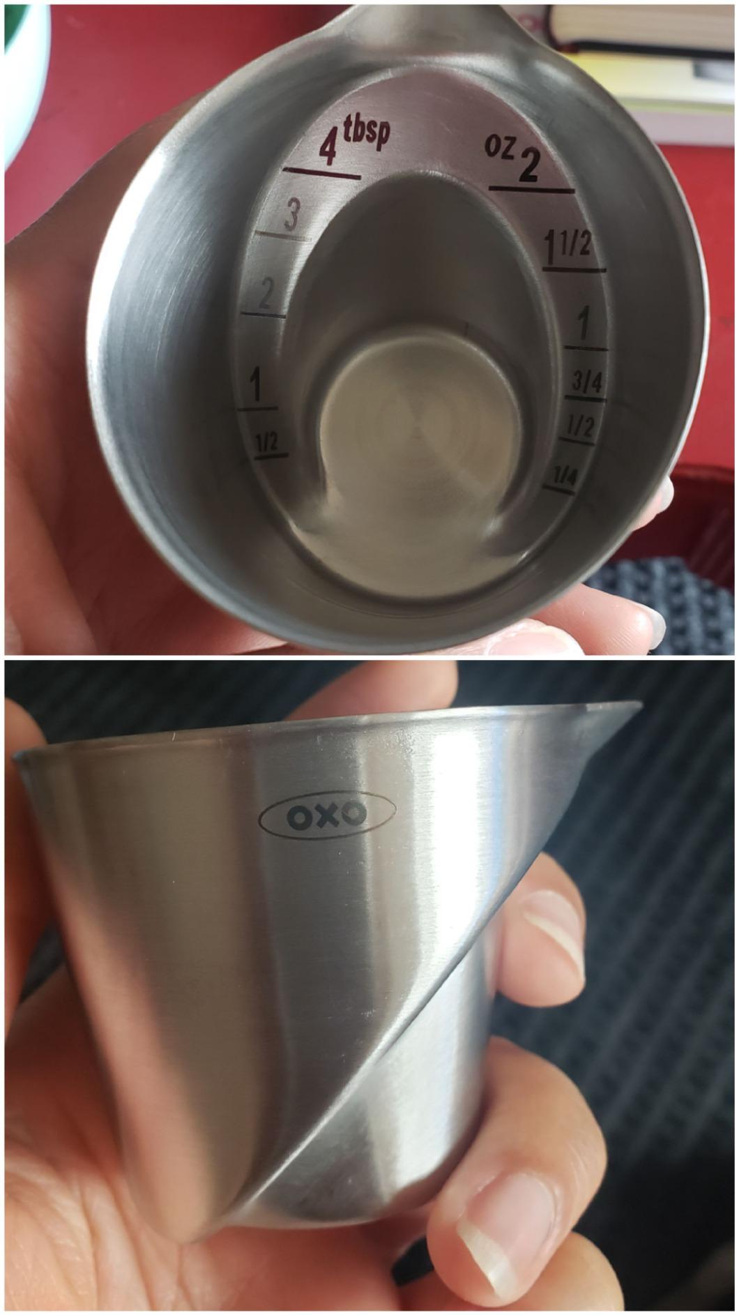 OXO Steel Angled Measuring Jigger - Stainless Finish | Interior Markings Visible From Above, Bar Tool, Precise Cocktail Measuring, For Bartending, 2 Oz Capacity Measuring Cup customer photo 2