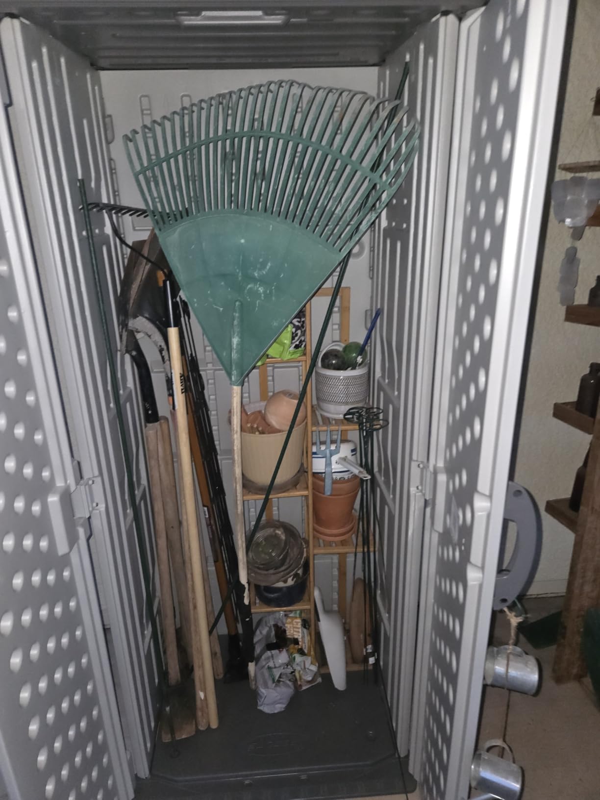 Suncast Vertical Outdoor Storage Shed with All-Weather Construction, Vanilla customer photo 2