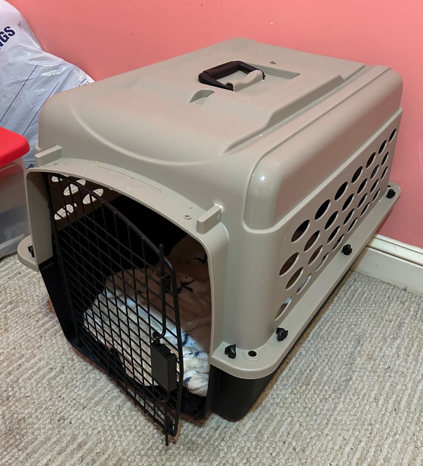 Petmate Vari Dog Kennel, Carrier for Large Dogs, 40in, Taupe and Black customer photo 2