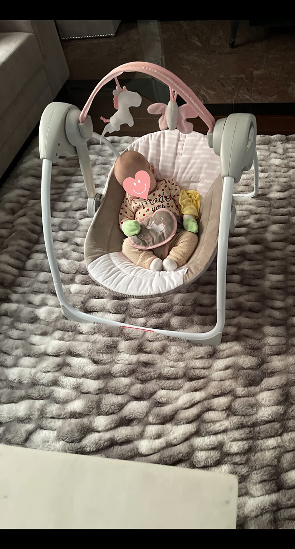 Ingenuity Soothe 'n Delight Portable Baby Swing for Infant, Newborn to 9M customer photo 1