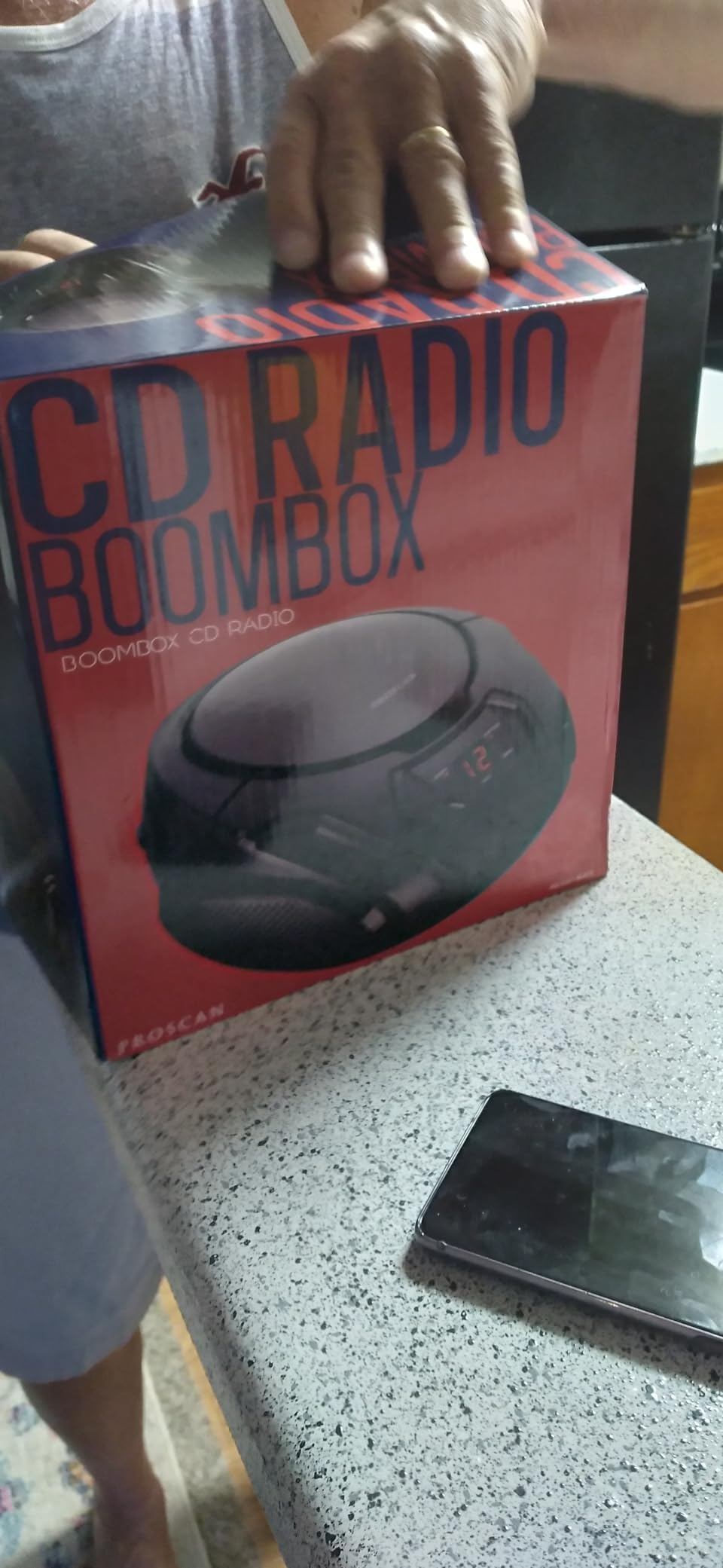 PROSCAN Elite Portable CD Boombox with AM/FM Radio (Black) customer photo 2