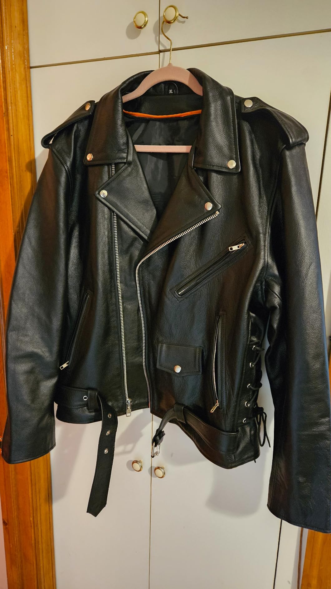 Milwaukee Leather SH1011 Men's Classic Brando Premium Leather Black Motorcycle Riders Leather Jacket w/Side Laces customer photo 2