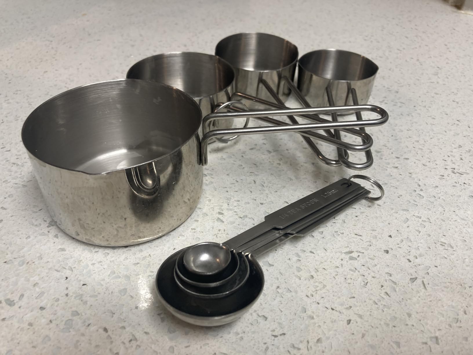 New Star Foodservice 42917 Stainless Steel Measuring Cups and Spoons Set, 8-Piece Metal Measuring Set for Baking, Cooking, Dry and Liquid Ingredients, Restaurant Grade, Silver customer photo 1