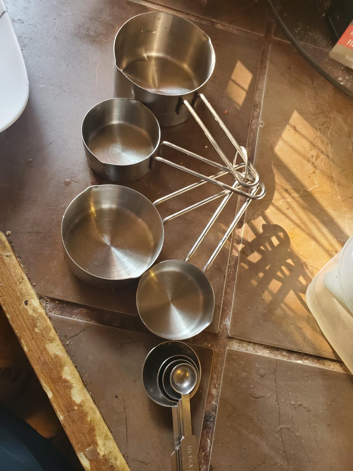 New Star Foodservice 42917 Stainless Steel Measuring Cups and Spoons Set, 8-Piece Metal Measuring Set for Baking, Cooking, Dry and Liquid Ingredients, Restaurant Grade, Silver customer photo 2